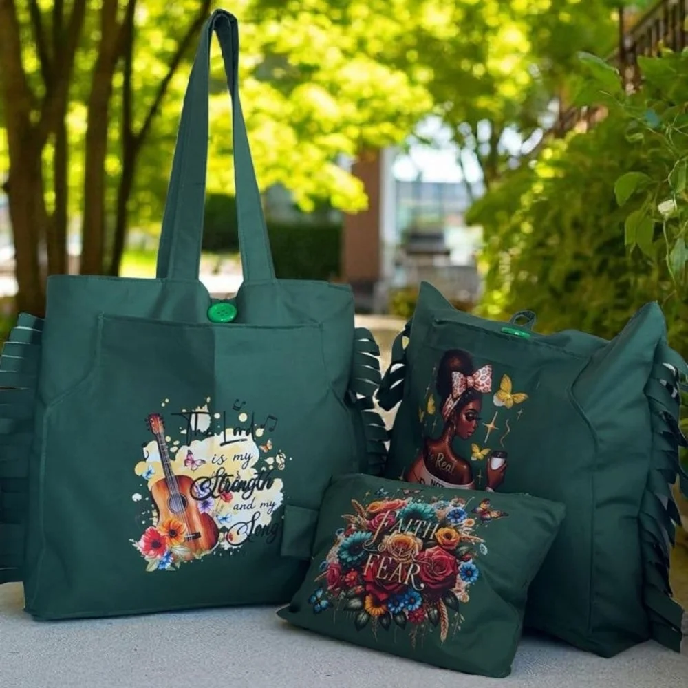 Emerald Green Canvas Tote Collection